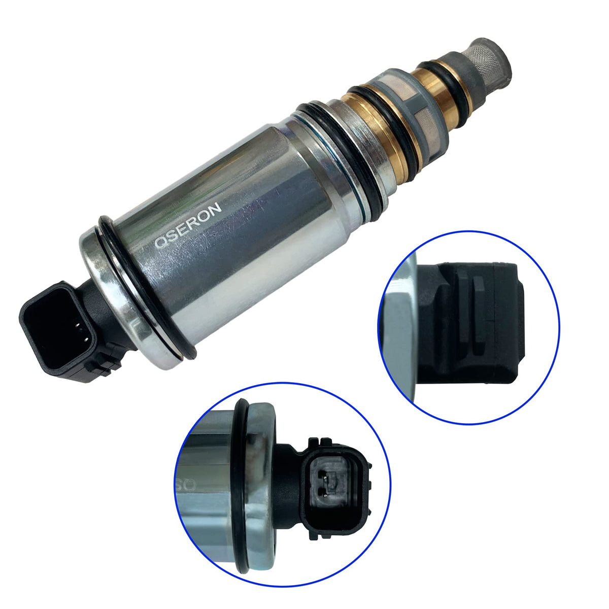 QSERON close-up of valve needle area illustrating precision and contaminant resistance