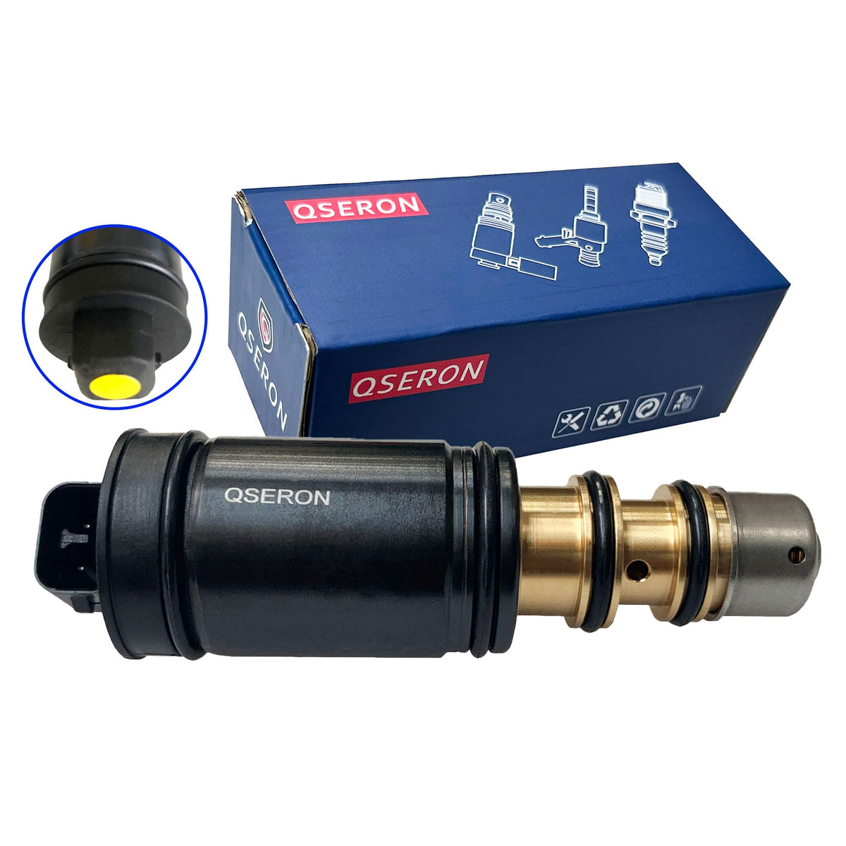 QSERON front view of compressor control valve showing fitment benefit