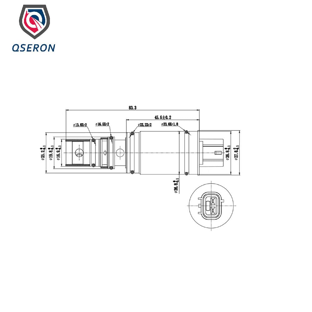 QSERON solenoid valve mounting detail with bolt holes for accurate OEM-style installation