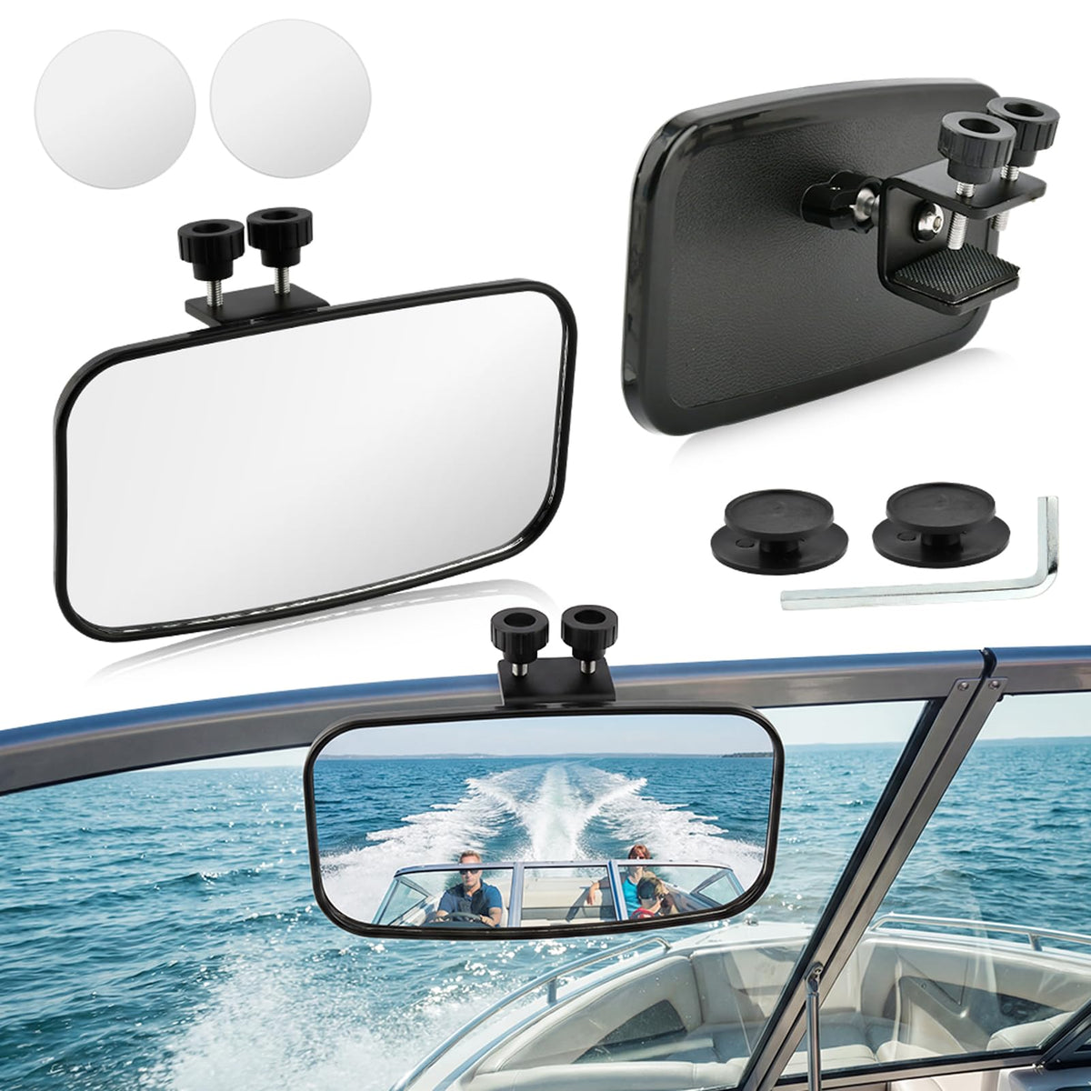 QTRMZKVE lifestyle shot on water with wakeboarder for safety monitoring