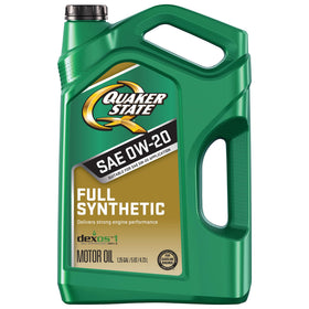 Quaker State front bottle view showing label and 5-quart capacity for easy storage