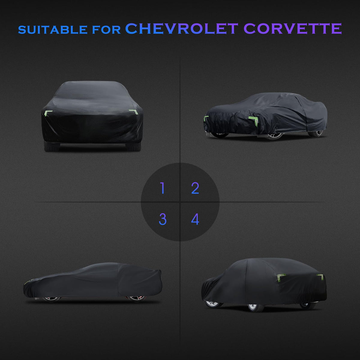 Qualencey folded cover in storage bag for compact trunk convenience