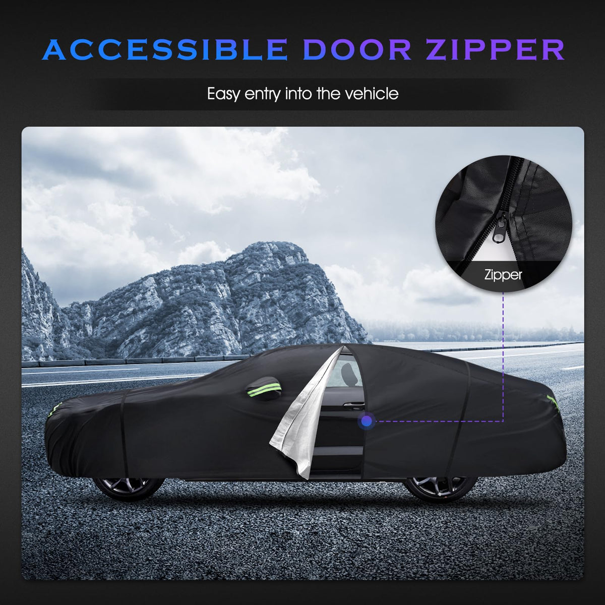 Qualencey door zipper open for quick cabin access benefit