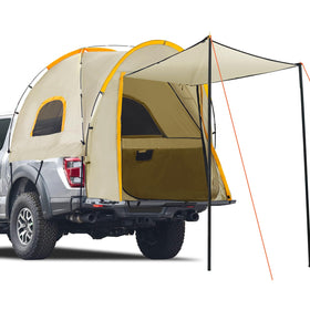 Qualencey front view packaging showing tent and accessories, easy setup benefit
