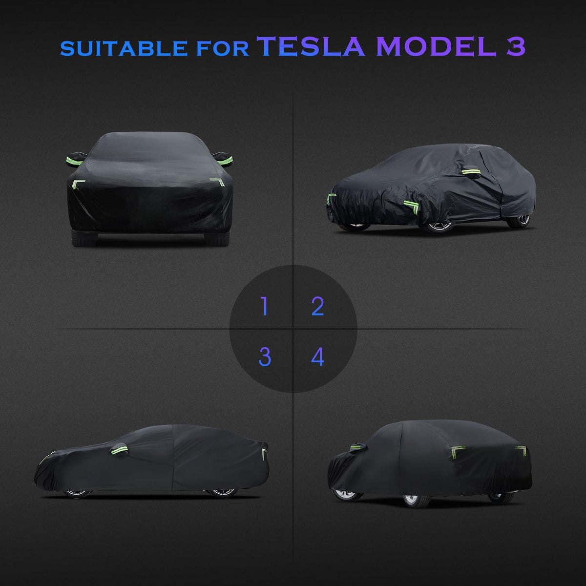 Qualencey side profile fit highlighting precise Model 3 contour protection