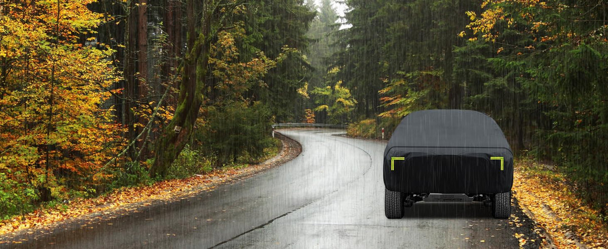 Qualencey folded in waterproof storage bag for compact trunk convenience