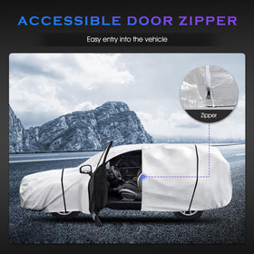 Qualencey wheel strap and elastic hem securing cover during windy weather