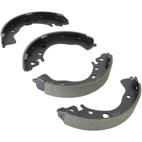 Quality-Built rear brake shoes front view showing fit and shape for easy installation benefit