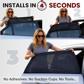 Qualizzi folded shade stored in glovebox for easy portability
