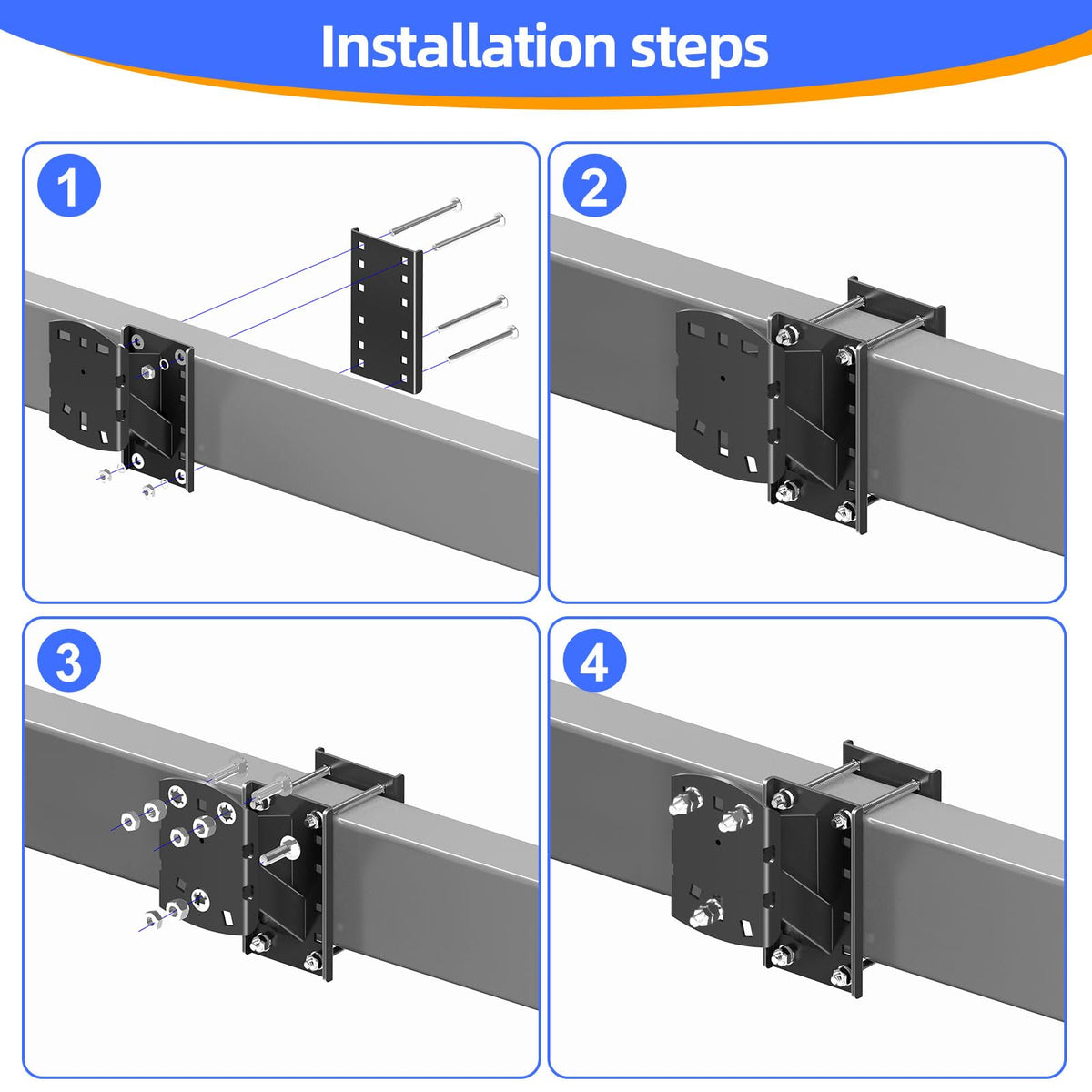Qualward included installation hardware displayed for quick no-drill setup
