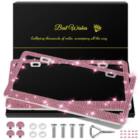 QUANQIUFEI front view dark pink frame showing full sparkle and polished finish