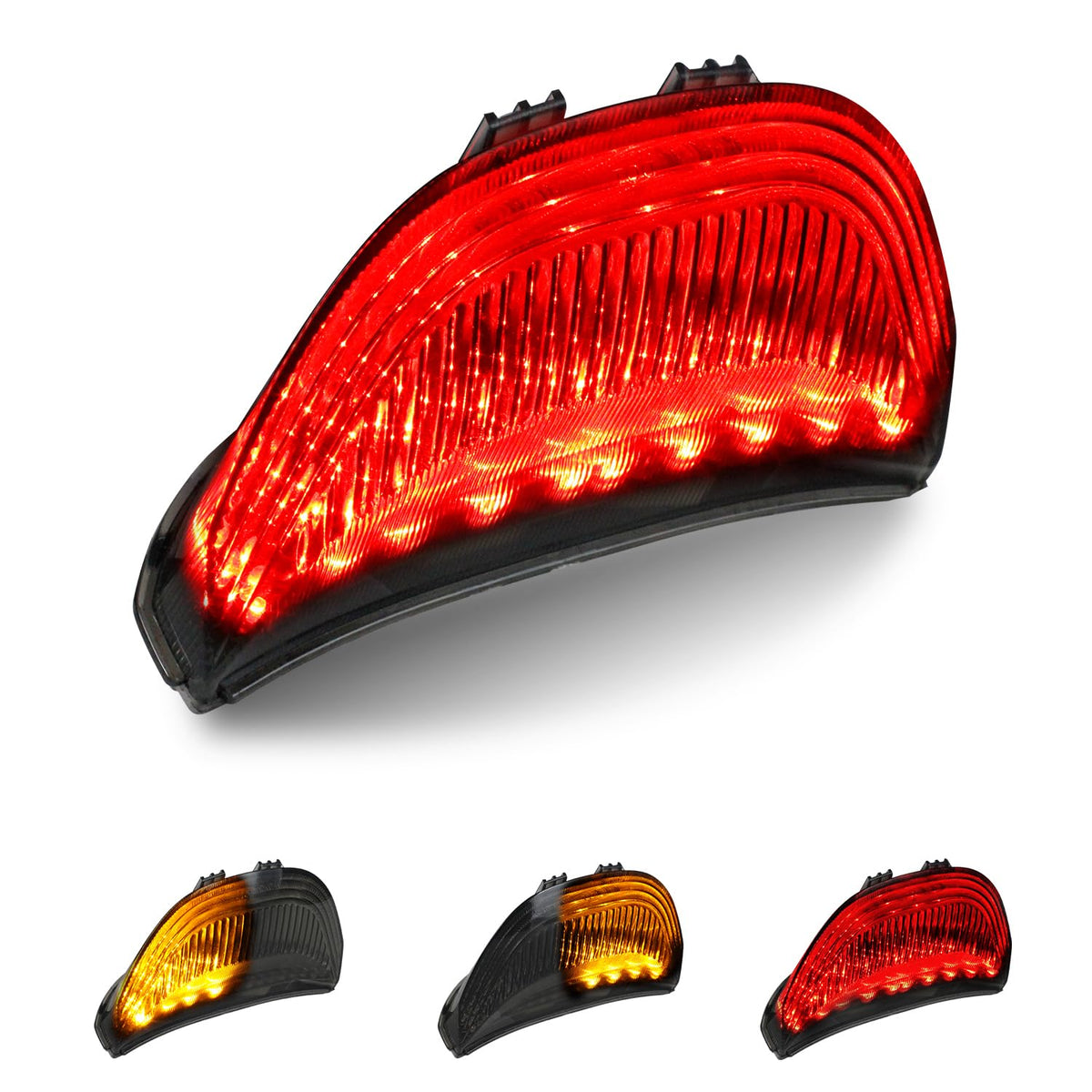 QUASCO smoked tail light front view showing integrated LEDs and improved visibility
