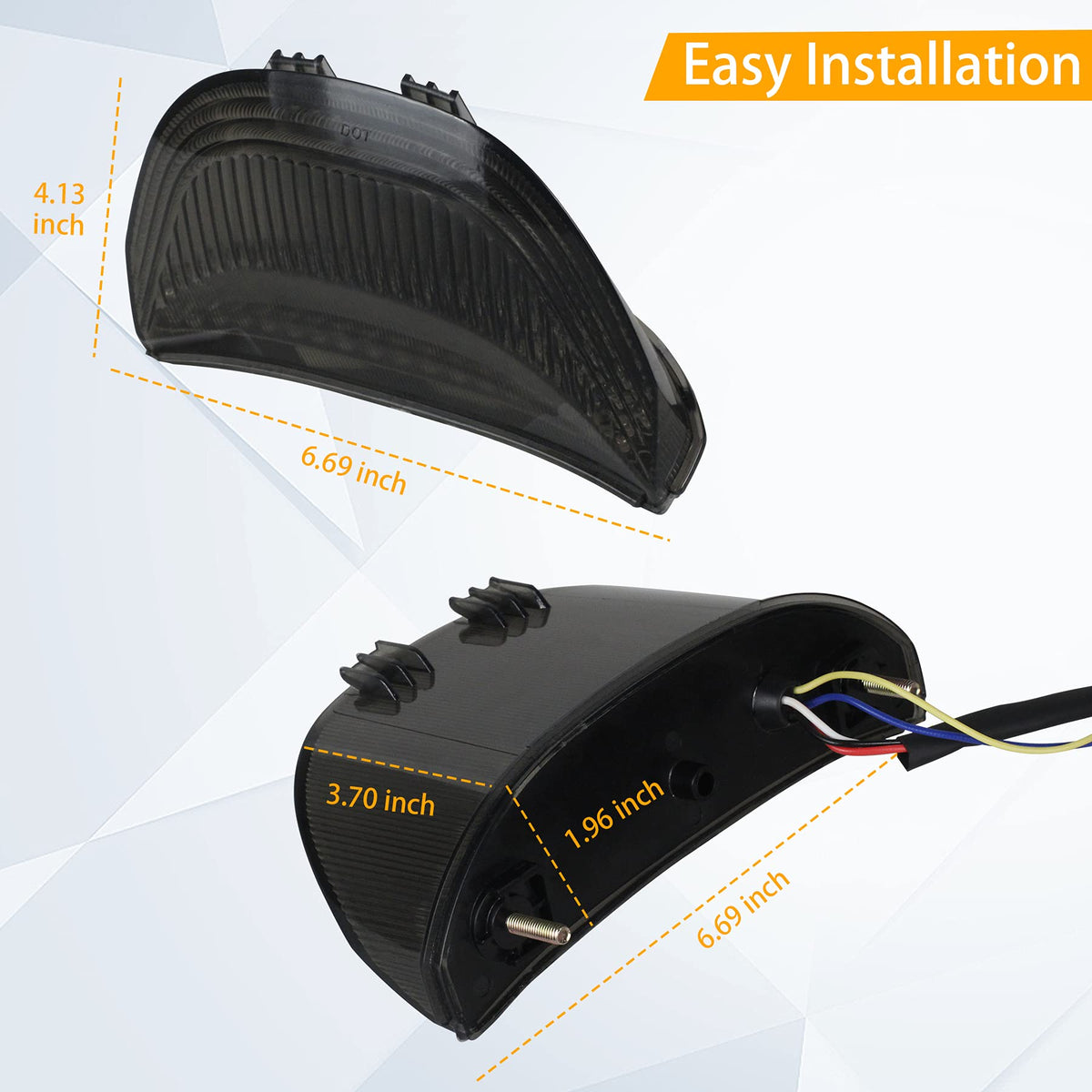 QUASCO tail light installed on Honda CBR demonstrating cleaner rear look and safety
