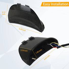 QUASCO tail light installed on Honda CBR demonstrating cleaner rear look and safety