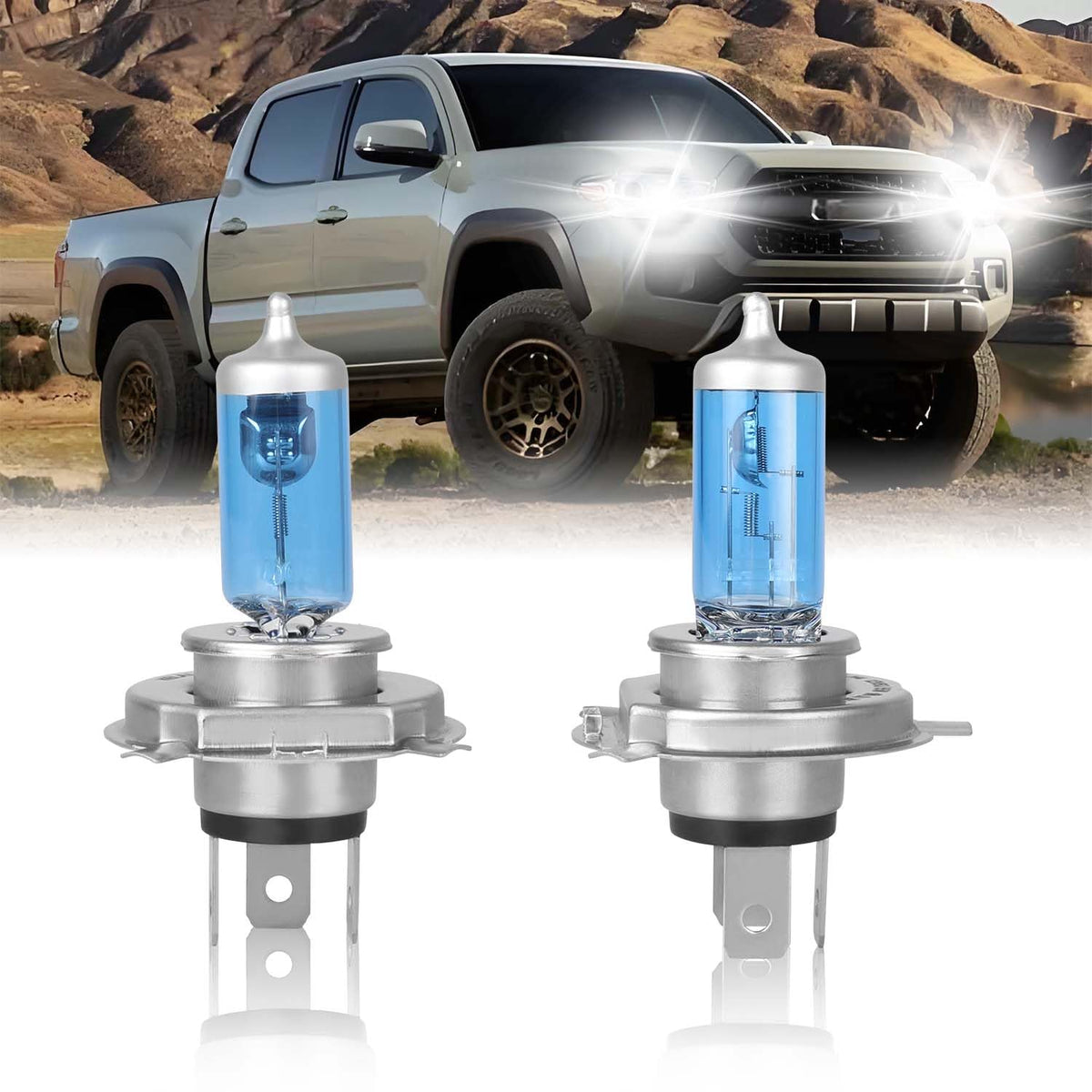 QUAYUB front packaging showing bulbs and compatibility, clear fitment benefit