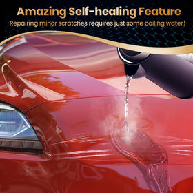 Qucship water beading on coated paint illustrating superior hydrophobic protection