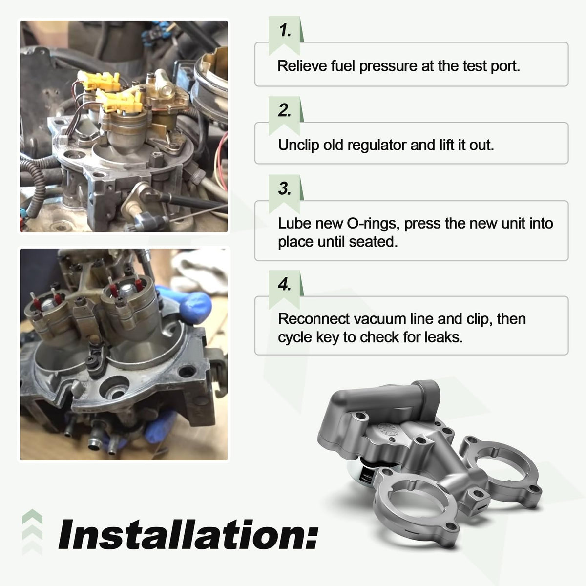 Quctaki regulator installed in Chevy engine bay illustrating correct placement and improved performance