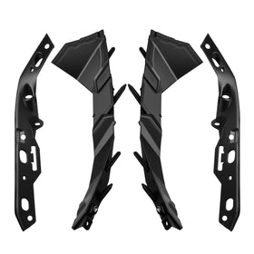 Quealzara front bumper brackets packaging showing four-piece kit and parts list for quick identification