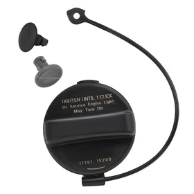 Quealzara gas cap front view showing fit and finish for easy replacement