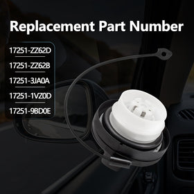 Quealzara single gas cap in packaging ready to replace a worn OEM cap
