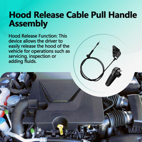 Quealzara hood release cable full length demonstrating correct routing and reach