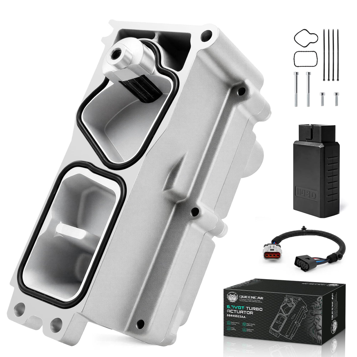 Queencar actuator front view showing fitment and durable finish benefit