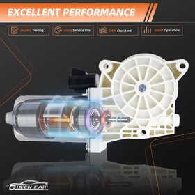 Queencar motor beside hand for scale to show compact replacement size