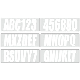 QUICKMARINE decals applied on boat hull, clear visible registration