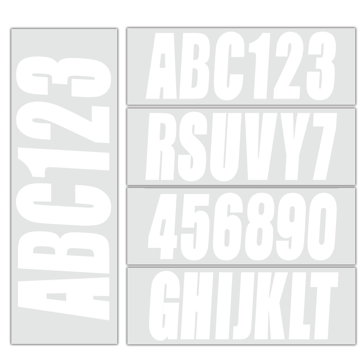 QUICKMARINE front packaging showing decal kit and contents, easy identification
