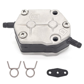 QUICKMARINE front view of fuel pump showing mounting face and ports, ensures correct fit