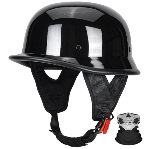 quickool gloss black front view showing retro lines and DOT badge for safe style