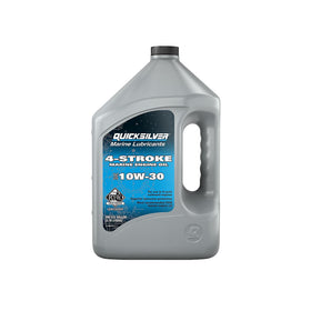Quicksilver 10W-30 front label clearly showing product and benefits