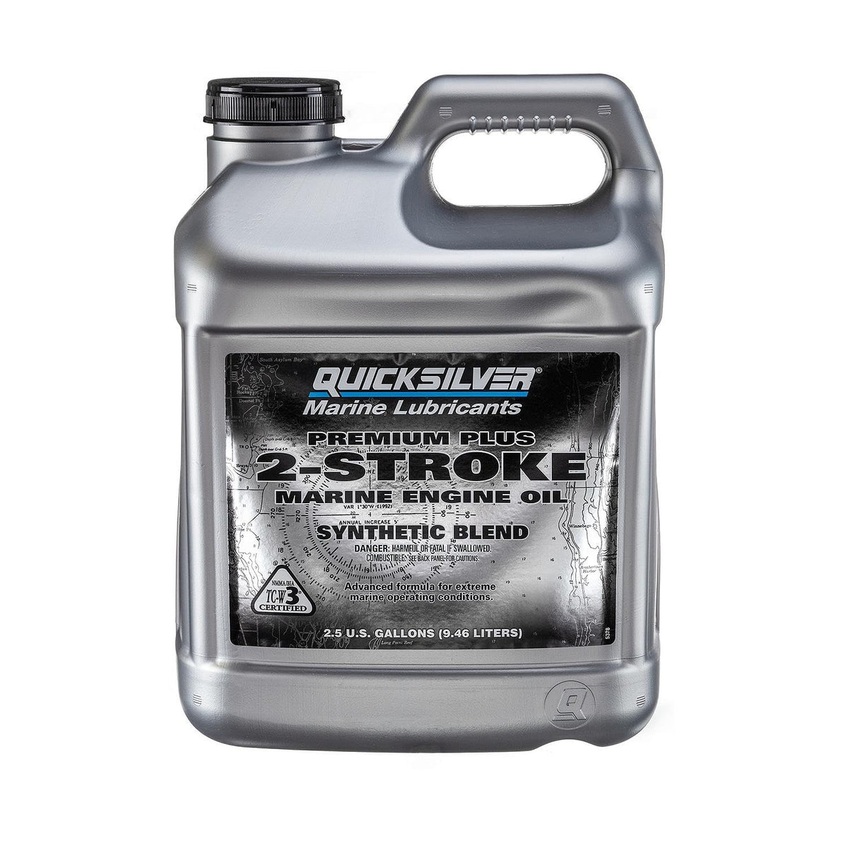 Quicksilver front label on 2.5 gallon container showing product identity and benefits