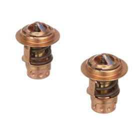Quicksilver 75692Q2 kit front view showing two thermostats and gaskets for reliable replacement