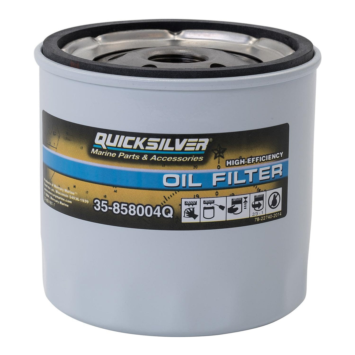 Quicksilver 858004Q front view showing labeling and fit benefits