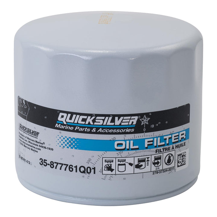 Quicksilver 877761Q01 front view showing fitment and label for correct replacement