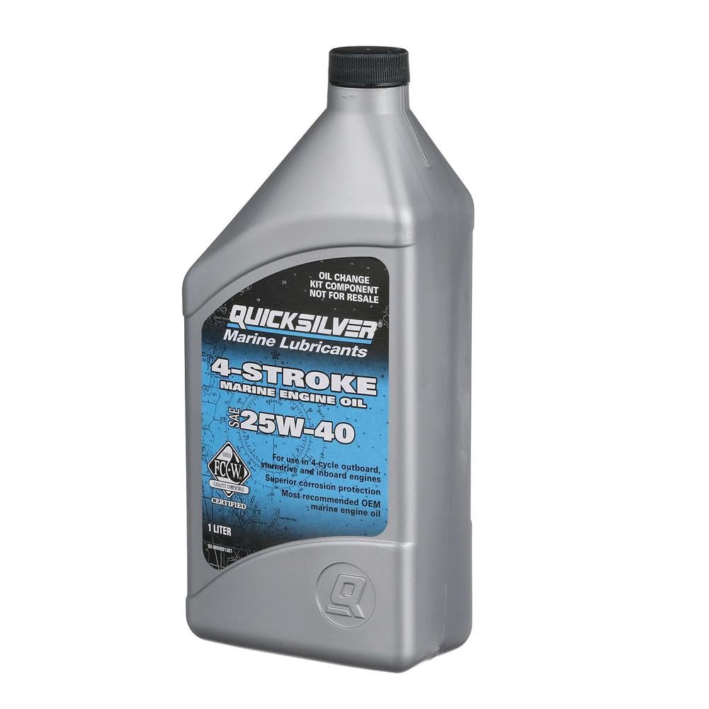Quicksilver drain plug seal and plastic drip tray ensuring clean, leak-free service