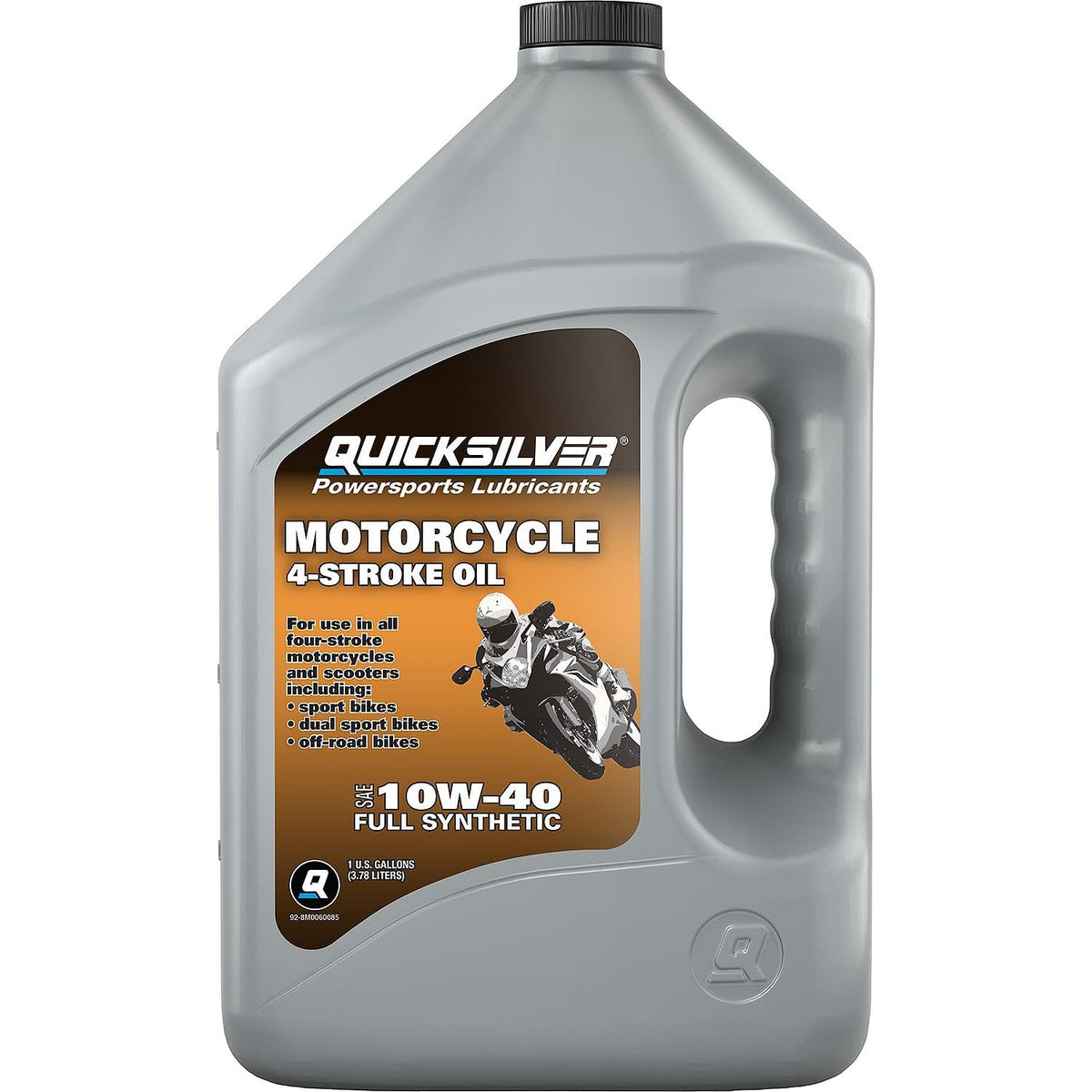 Quicksilver front label on gallon bottle showing product identity and benefits