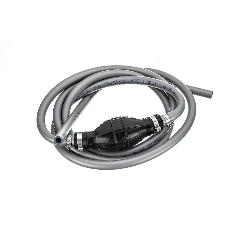 Quicksilver fuel line front packaging showing complete 9ft assembly and primer bulb benefit