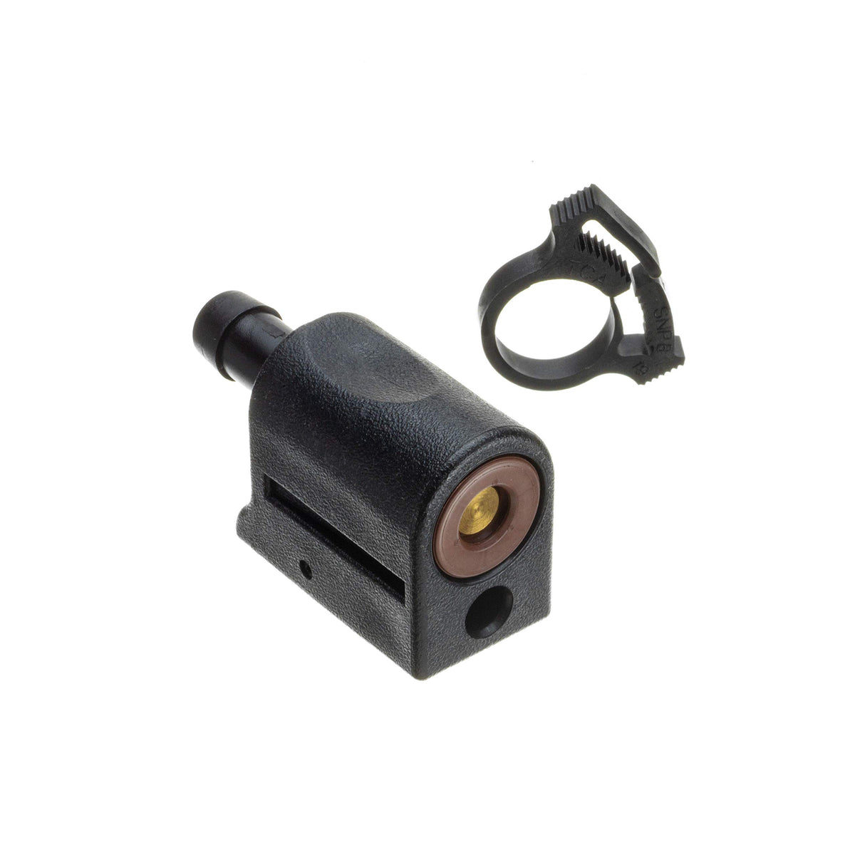 Quicksilver front view fitting showing clip connection and secure attachment benefit