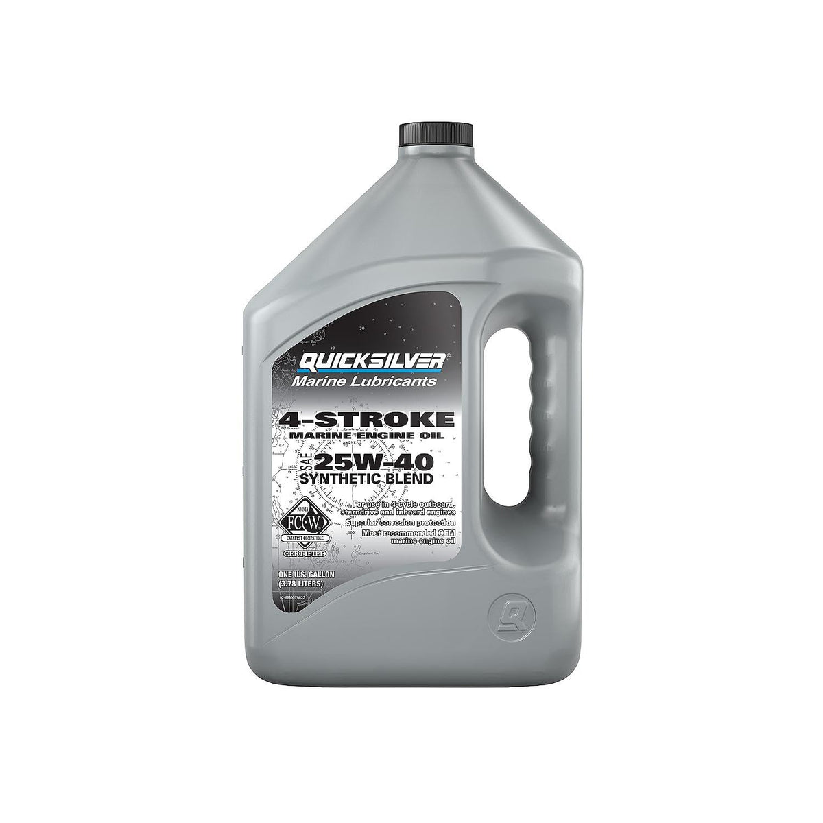 Quicksilver gallon front label showing product details and easy identification benefit