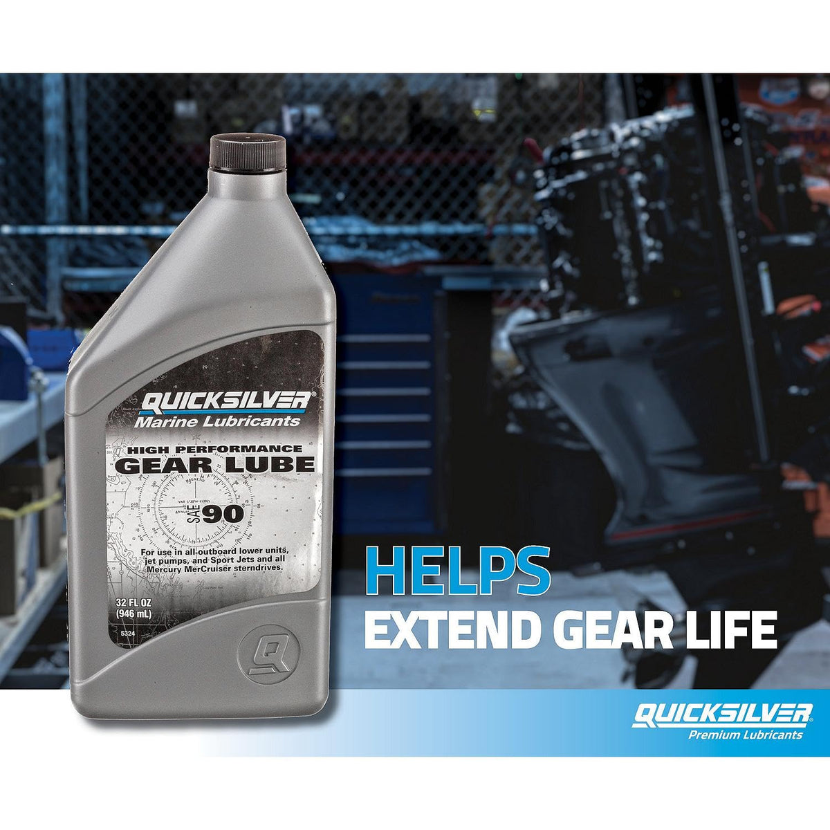 Quicksilver gear oil texture and sheen demonstrating protective film benefit