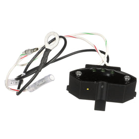 Quicksilver ignition sensor leads close-up showing wiring and corrosion-resistant terminals