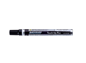 Quicksilver touch-up pen being applied to outboard paint restoring Phantom Black finish