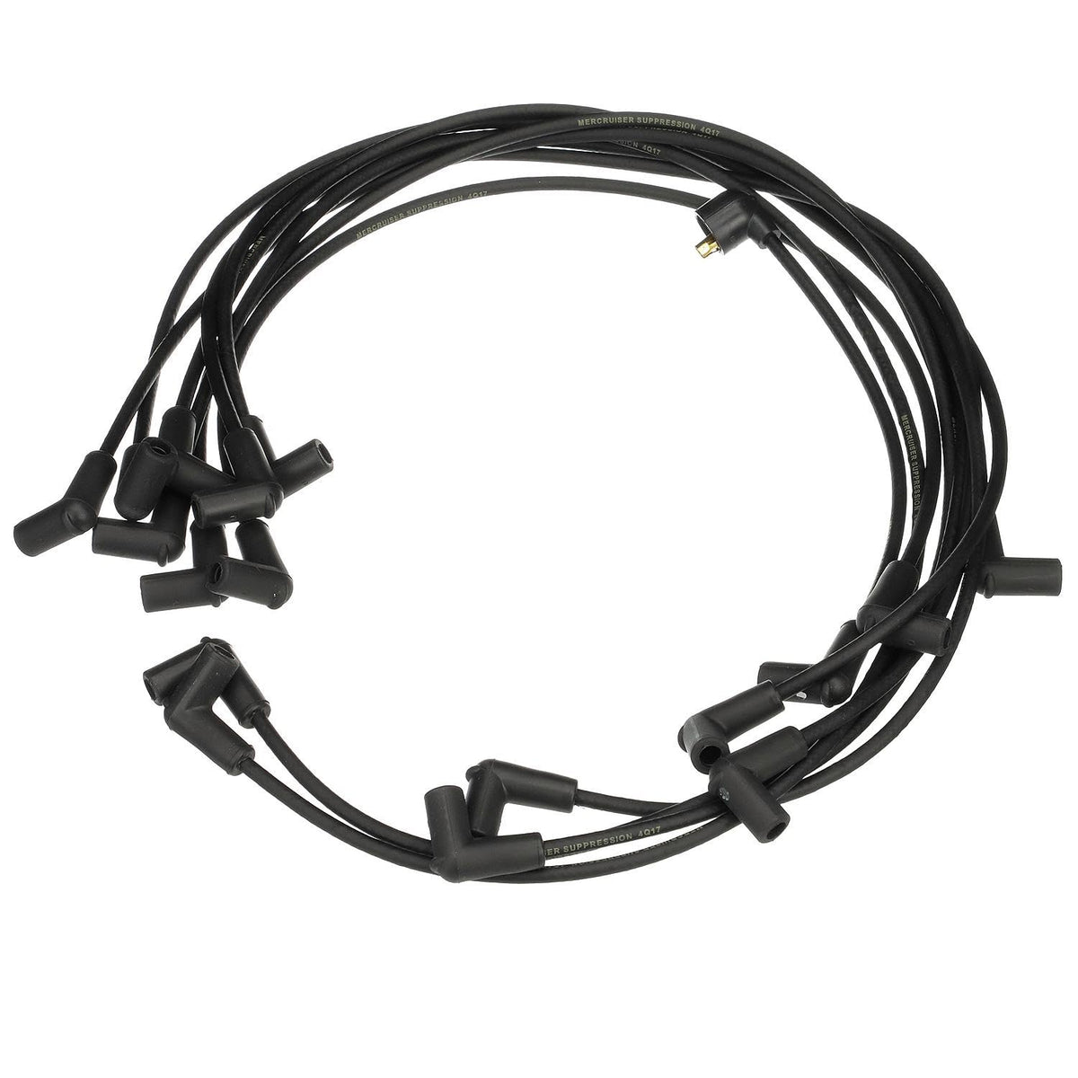 Quicksilver wires installed on a MerCruiser engine demonstrating OEM fitment