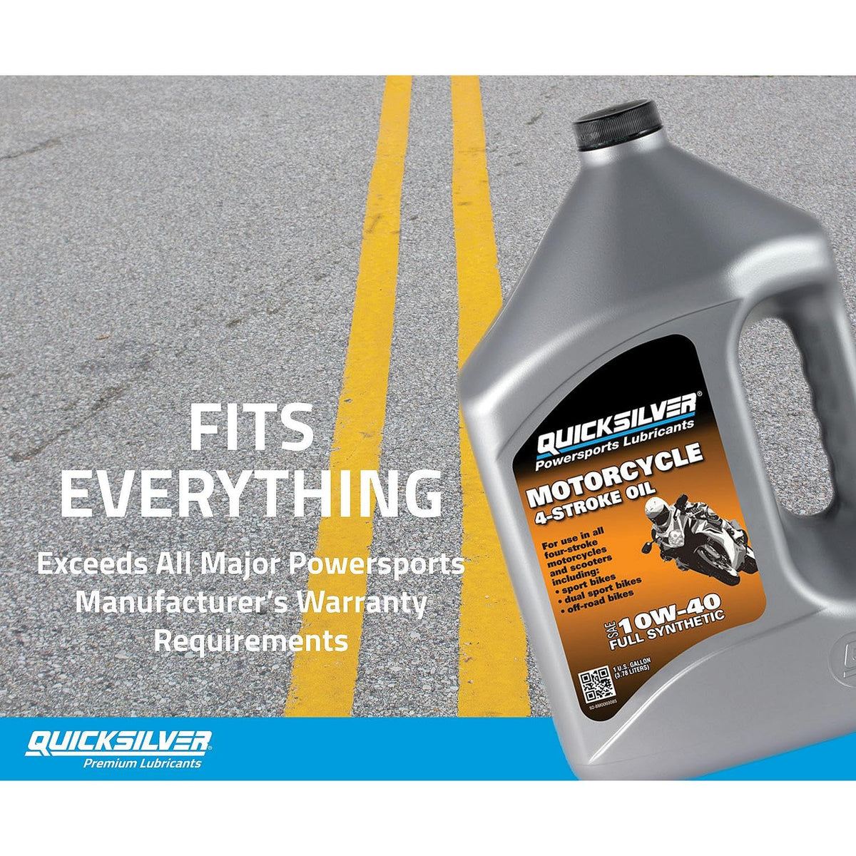 Quicksilver certification label close-up showing JASO compliance