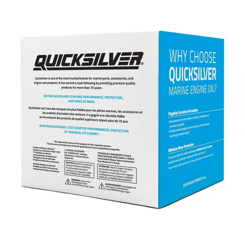 quicksilver kit in use on outboard during oil change for quick reliable service