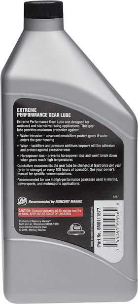 Quicksilver bottle on a racing boat deck implying high‑speed protection