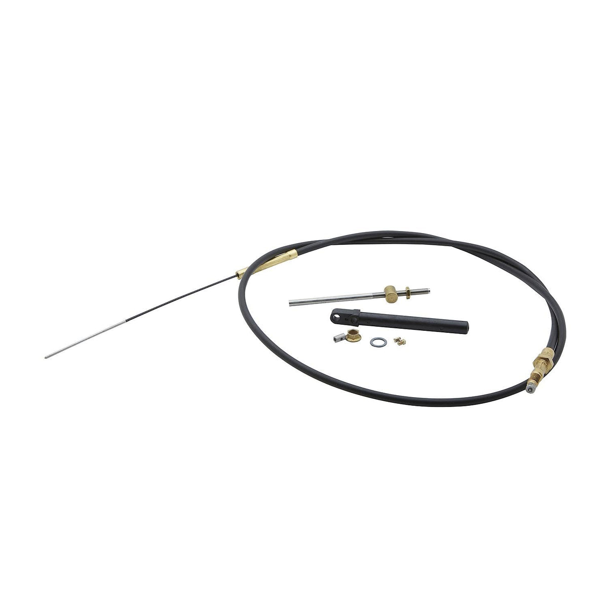 Quicksilver lower shift cable front view showing complete assembly and improved reliability