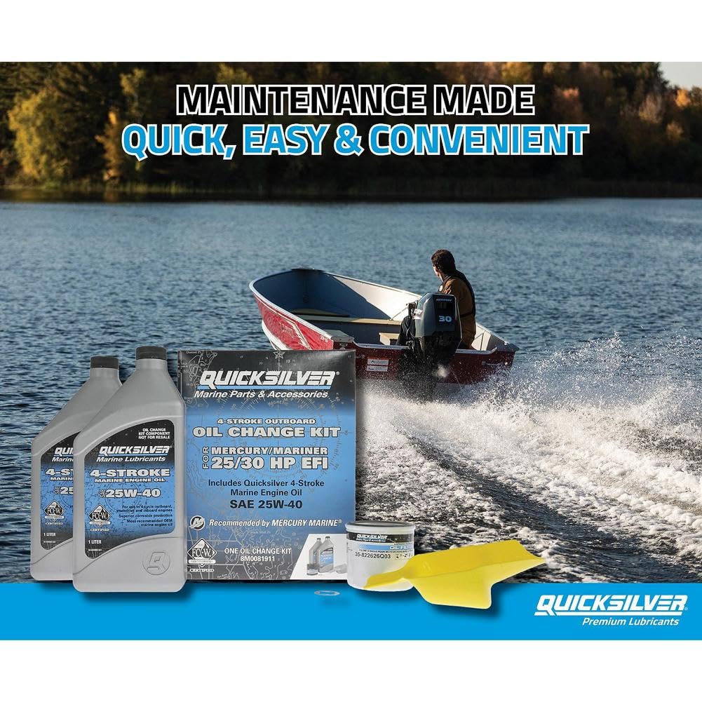 Quicksilver oil bottle close-up label highlighting marine formulation